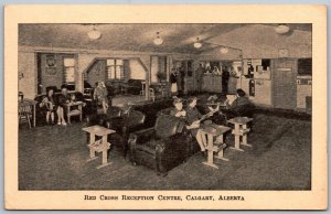 Calgary Alberta Canada 1940s WWII Postcard Red cross Reception Center