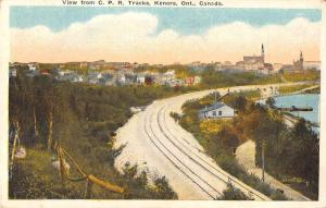 Kenora Ontario Canada birds eye view from C.P.R. train tracks antique pc Z26352