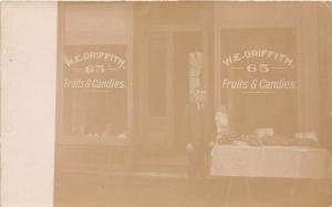 B37/ Occupational Postcard Real Photo RPPC Men c1910 Griffith Candy Store 1