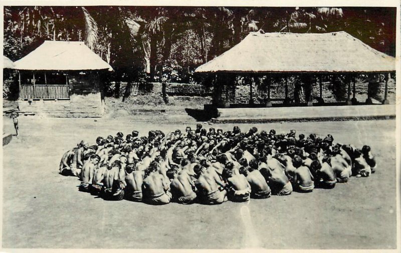 Postcard RPPC 1939 Bali Indonesia Native Tribesmen FR24-2094