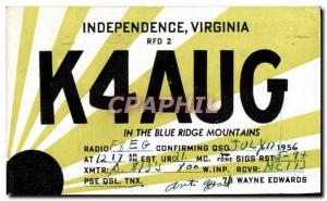 Postcard Old Telegraphie K4AUG Independence Virginia