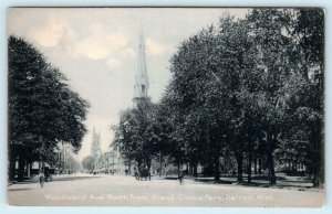 DETROIT, Michigan MI ~ WOODWARD AVENUE North of Grand Circus Park 1900s Postcard