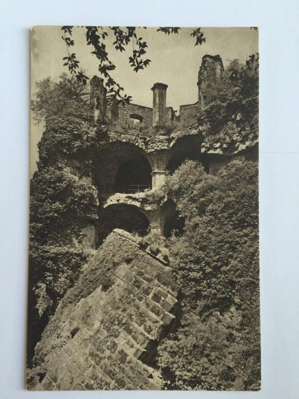 Heidelberg Castle Germany black and white ruins rubble German Postcard A10 