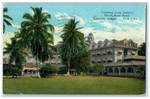 1930 Back View Myrtle Bank Hotel Greetings from Kingston Jamaica Postcard