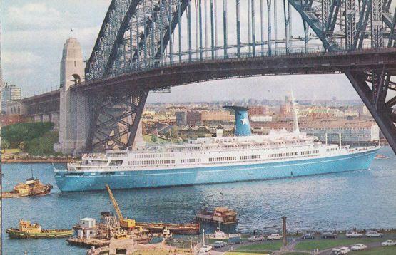 MS Angelino French Liner Ship Lauro Lines Ensignia Postcard