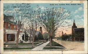 Guthrie Oklahoma OK Noble Avenue Looking West Vintage Postcard