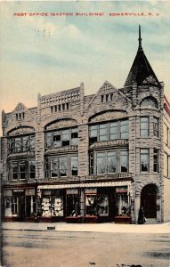 G37/ Somerville New Jersey Postcard 1912 Post Office Gaston Building