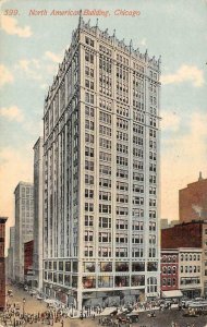 CHICAGO, IL Illinois  NORTH AMERICAN BUILDING & Street View  c1910's Postcard