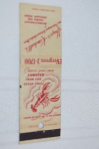 Hugo's Kimball's Cohasset Harbor Mass Lobster 20 Strike Matchbook Cover