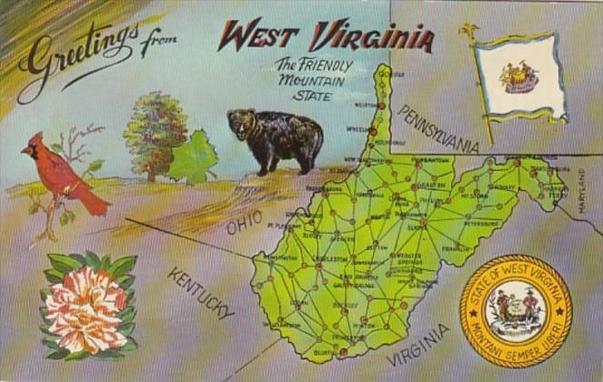 Greetings From West Virginia With Map