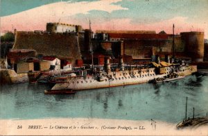 France Brest Le Chateau et le Guichen Cruiser Protege Ship