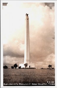 San Jacinto Monument Near Houston Texas Vintage RPPC C071