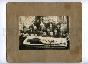 160084 Smolensky Cemetery FUNERAL Man Coffin OLD REAL PHOTO