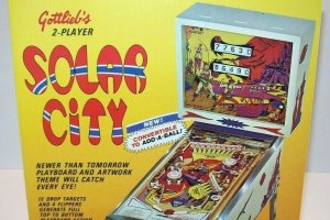 Solar City Pinball FLYER Original NOS Vintage 1977 Game Artwork Non Circulated