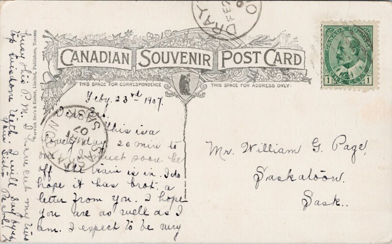 School Drayton Ontario ON c1907 Postcard F50