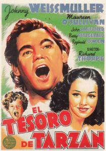 El Tesoro De Tarzan Spanish Cinema Movie Poster Postcard