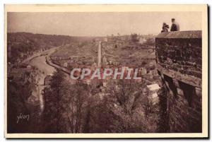 Old Postcard Dinan Brittany Panorama On the Rance