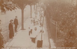 Chandel Foundation Stone Laying At Brighton 1913 RPC Old Postcard