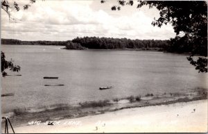 Real Photo Postcard Big Star Lake in Baldwin, Michigan