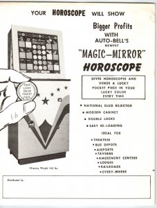 Magic Mirror Horoscope Arcade Game FLYER Original Promo Sheet Fortune Vendor