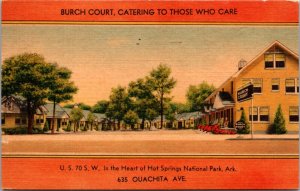 Linen Postcard Burch Court 635 Quachita Avenue in Hot Springs, Arkansas