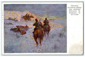 c1910 Turkish Cavalry Route a Russian Patrol in the Caucas Posted Postcard