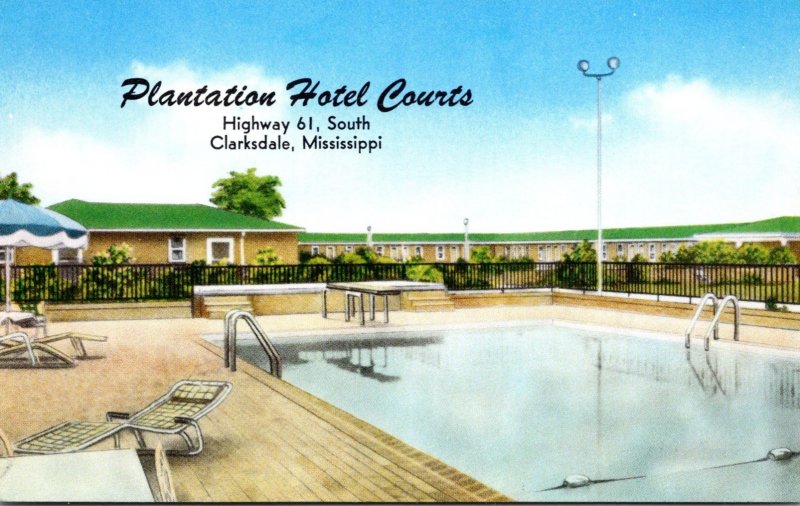 Mississippi Clarksdale Plantation Hotel Courts Swimming Pool Highway 61 South