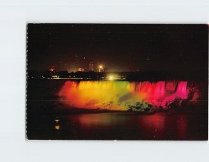 Postcard Illuminated View American Falls, Niagara Falls, New York