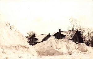 D20/ Calumet Michigan Mi Real Photo RPPC Postcard c40s Homes Snow Drifts 1