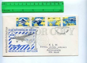 255027 Netherlands ANTILLEN KLM Airlines flight 1959 year FDC real posted