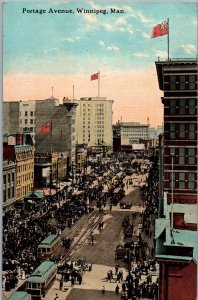 Winnipeg, Manitoba, Canada - Busy day on Portage Avenue - c1908