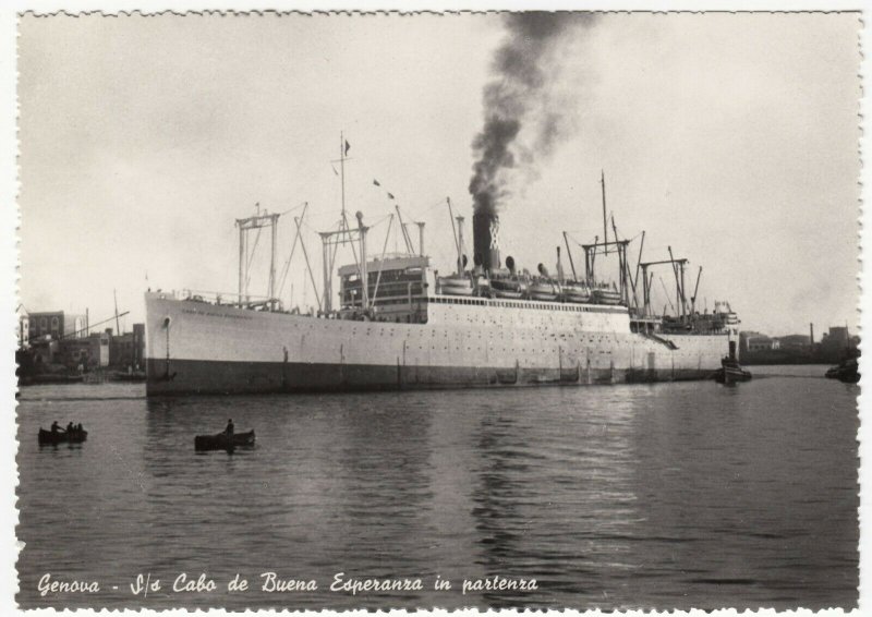 Shipping; SS Cabo Di Buena Esperanza At Departure RP PPC, Unposted, c 1950's