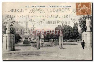 Old Postcard Lourdes L & # & # 39entree of 39esplanade