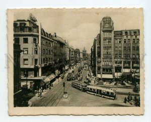 491942 Czechoslovakia Prague Prikopy tram cars advertising photo miniature