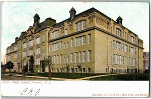 View of High School, Newark NJ c1906 Undivided Back Vintage Postcard E41