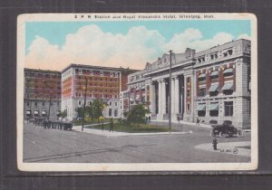CANADA, WINNIPEG, MANITOBA, CPR STATION, ROYAL ALEXANDRA HOTEL, c1920 ppc.,