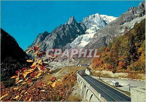 Postcard Modern Courmayeur entreves 1381 m the main road to the tunnel at the...