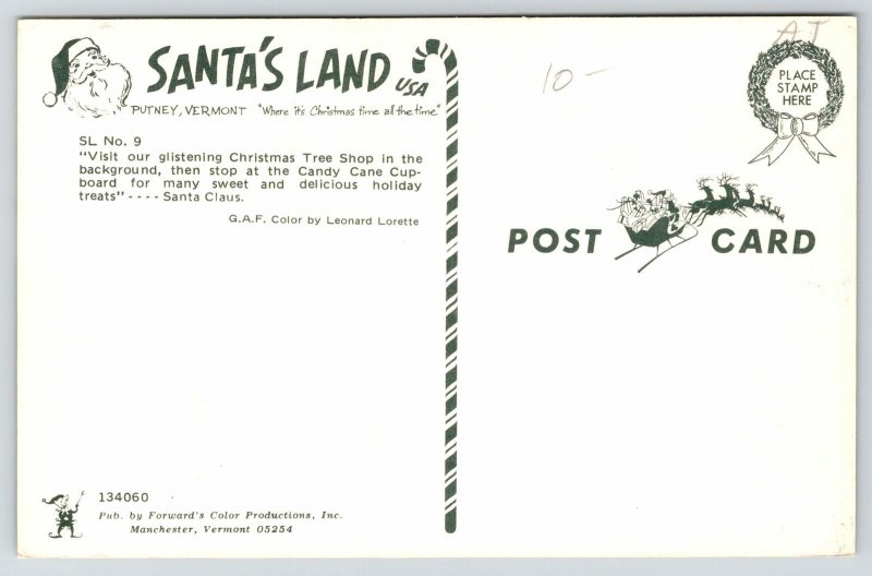 Putney Vermont~Santa's Land~Candy Cane Cupboard Shop~Giant Ice Cream Cone~1960s 