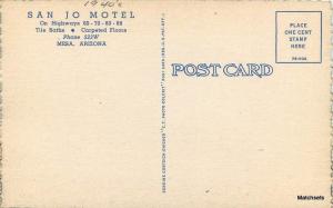 1940's San Jo Motel linen Roadside MESA, ARIZONA Curt Teich Postcard 5113