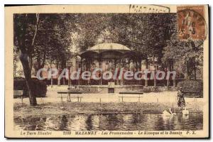 Old Postcard The Illustrious Tarn Mazamet Les Promenades Kiosk and Basin