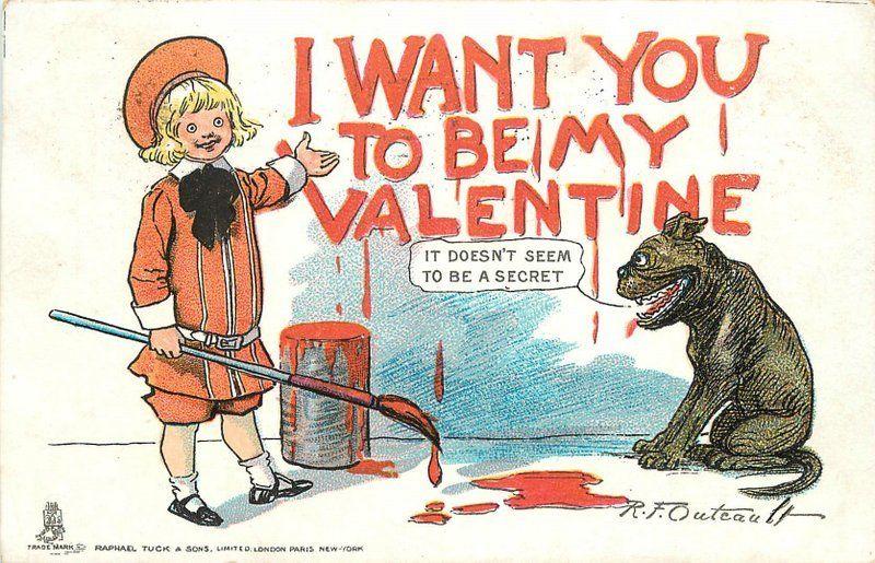 1907 Outcault Comic Humor Valentine Buster Brown Tuck undivided postcard 1598