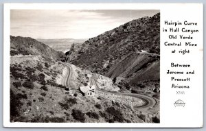 K44/ Jerome Prescott Arizona RPPC Postcard c40-50s Hull Canyon Road 438