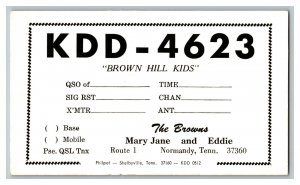 QSL Radio Card From Normandy Tenn. Tennessee KDD - 4623