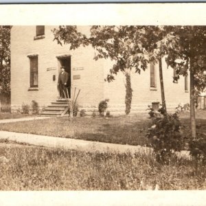 c1910s Man @ His Business Shop RPPC E.A Strout Farm Agency Real Photo PC A135