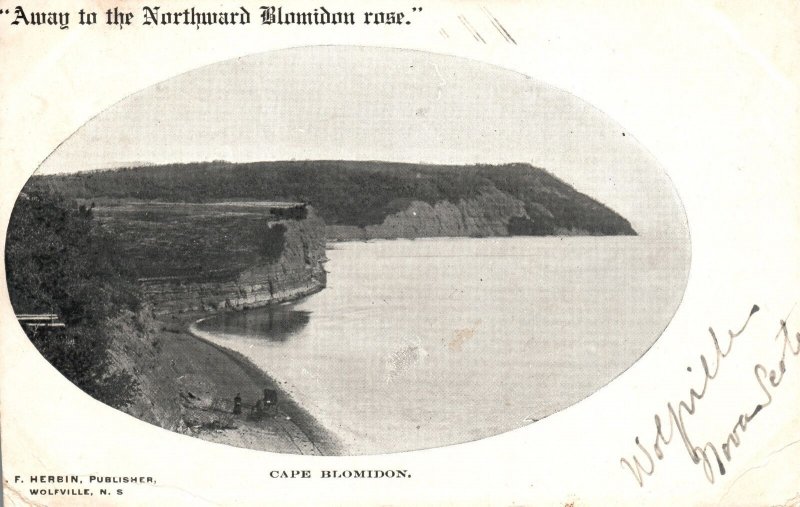 Vintage Postcard 1906 Cape Blomidons Away To The Northward Canada F. Herbin Pub.