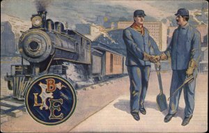 Fraternal B of LF&E  Brotherhood Locomotive Firemen Enginemen Railroad Postcard