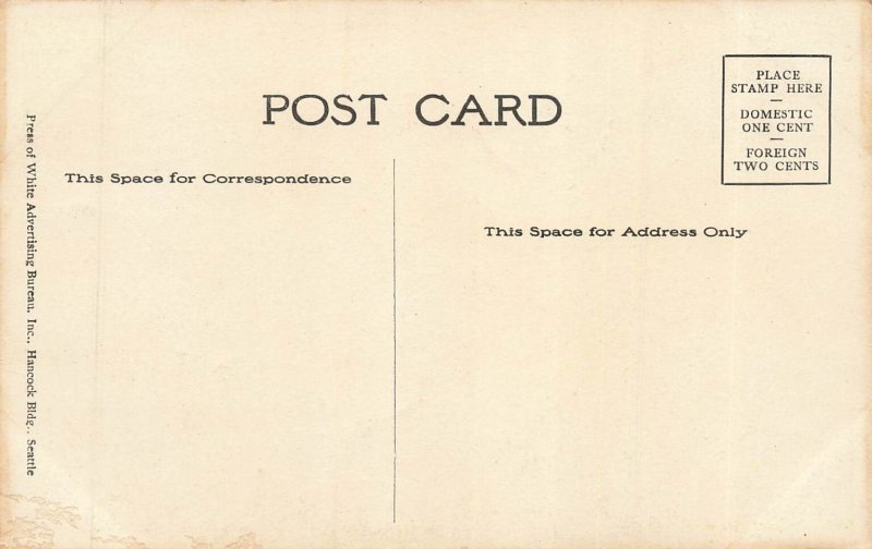 Seattle WA~Hotel Washington Elegant Period Lobby Postcard