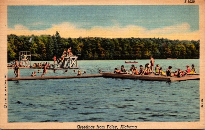 Alabama Greetings From Foley 1953 Curteich