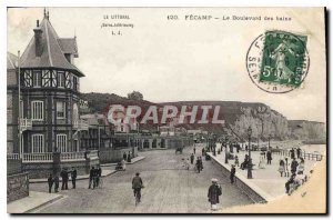 Postcard Old Littoral Seine Inferieure Fecamp Boulevard baths