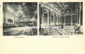 siam thailand, BANGKOK, Royal Palace, Interior, Throne-Room (1899) Postcard